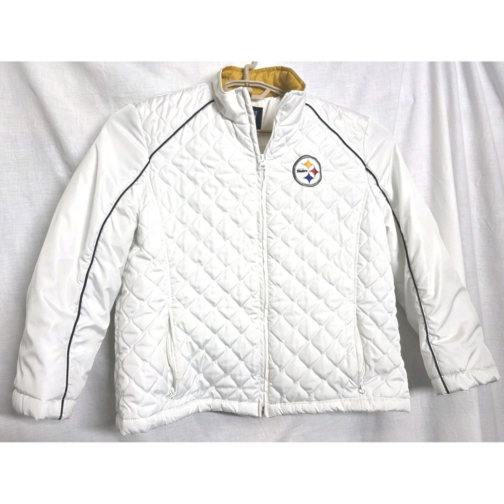 Pittsburgh Steelers Quilter Puffer Women's XL White Jacket Zip